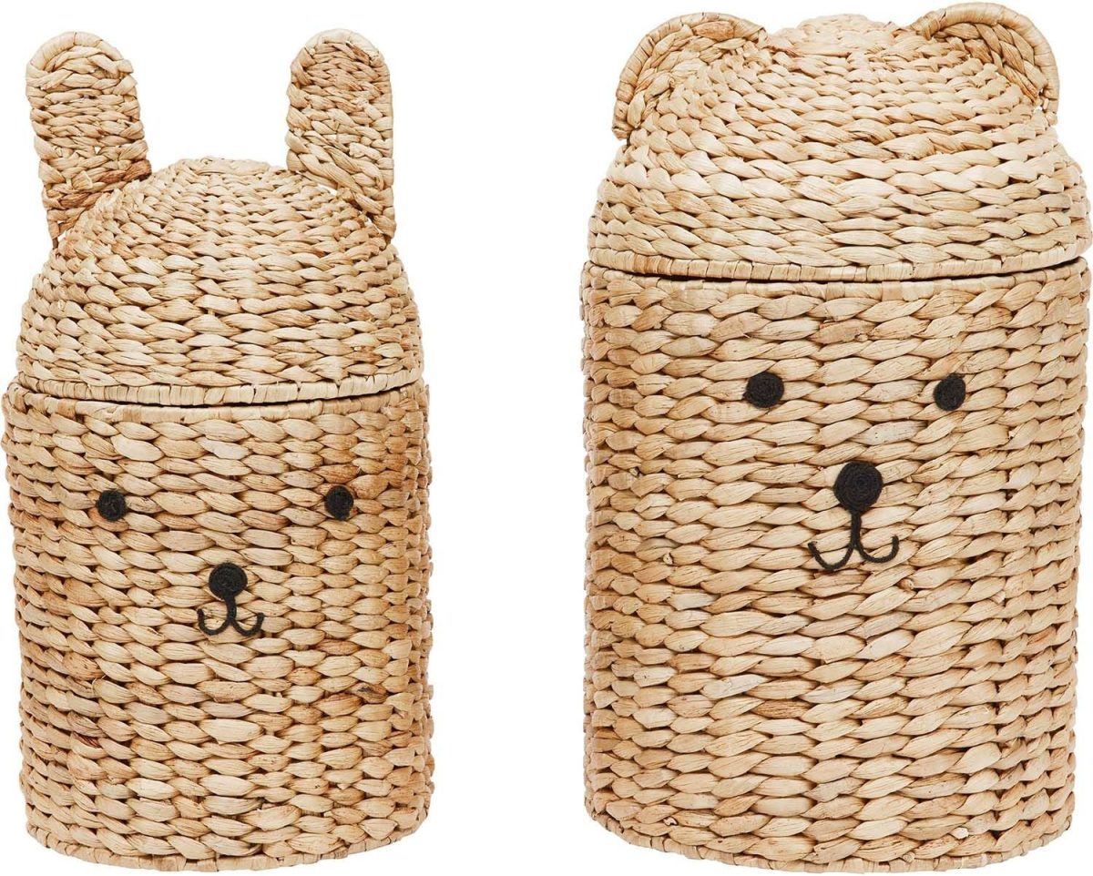 OYOY Bear &  Rabbit Förvaringskorg 2-pack|Nature