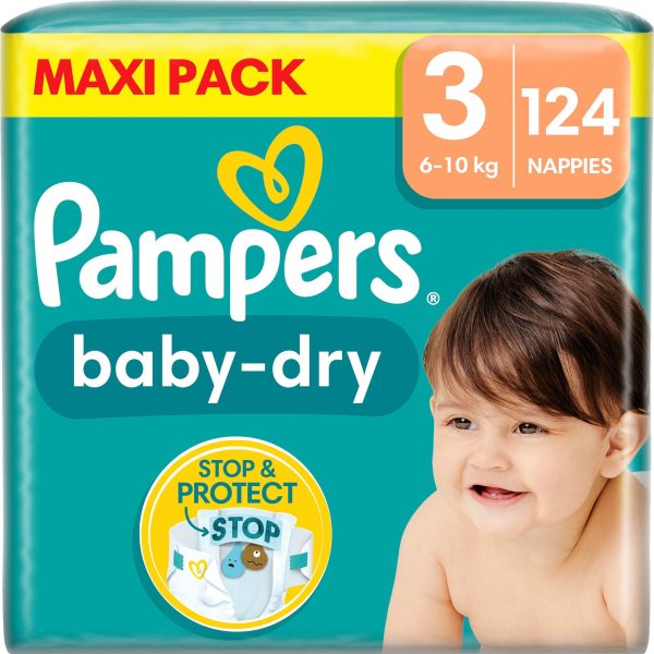 Pampers Baby-Dry Blöjor Stl 3 6-10 kg 124-pack