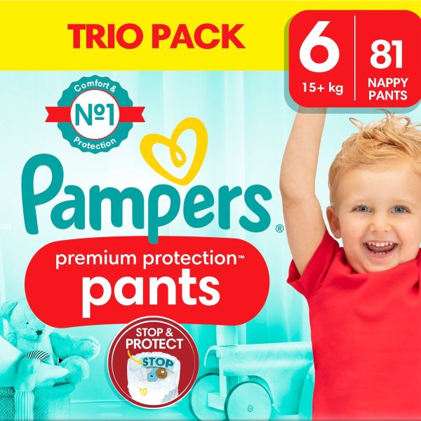 Pampers Premium Protection Pants Blöjor Stl 6 15+ kg 81-pack