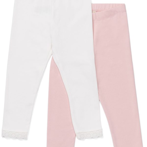 Petite Chérie Atelier Amandine Leggings 2-Pack|Pink/White 134-140