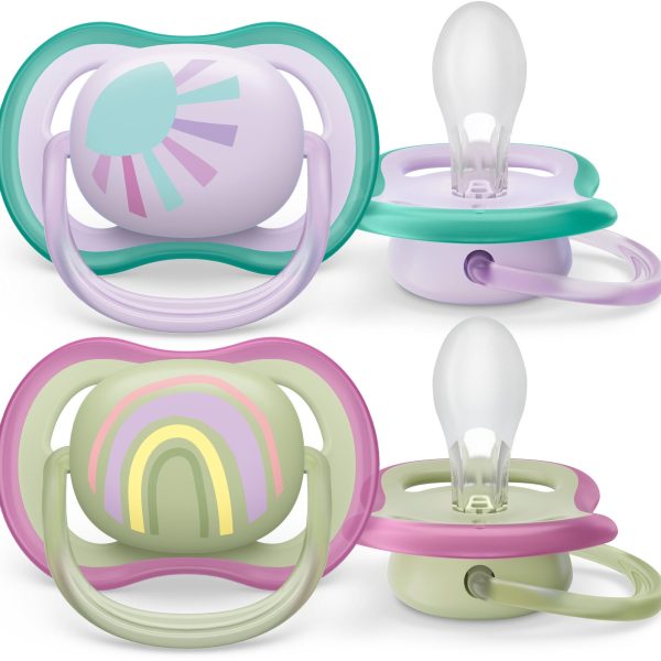 Philips Avent Ultra Air Deco Napp 2-Pack 0-6m|Grön/Lila