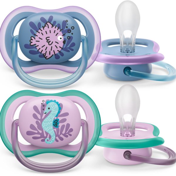 Philips Avent Ultra Air Deco Napp 2-Pack 6-18m|Blå/Lila