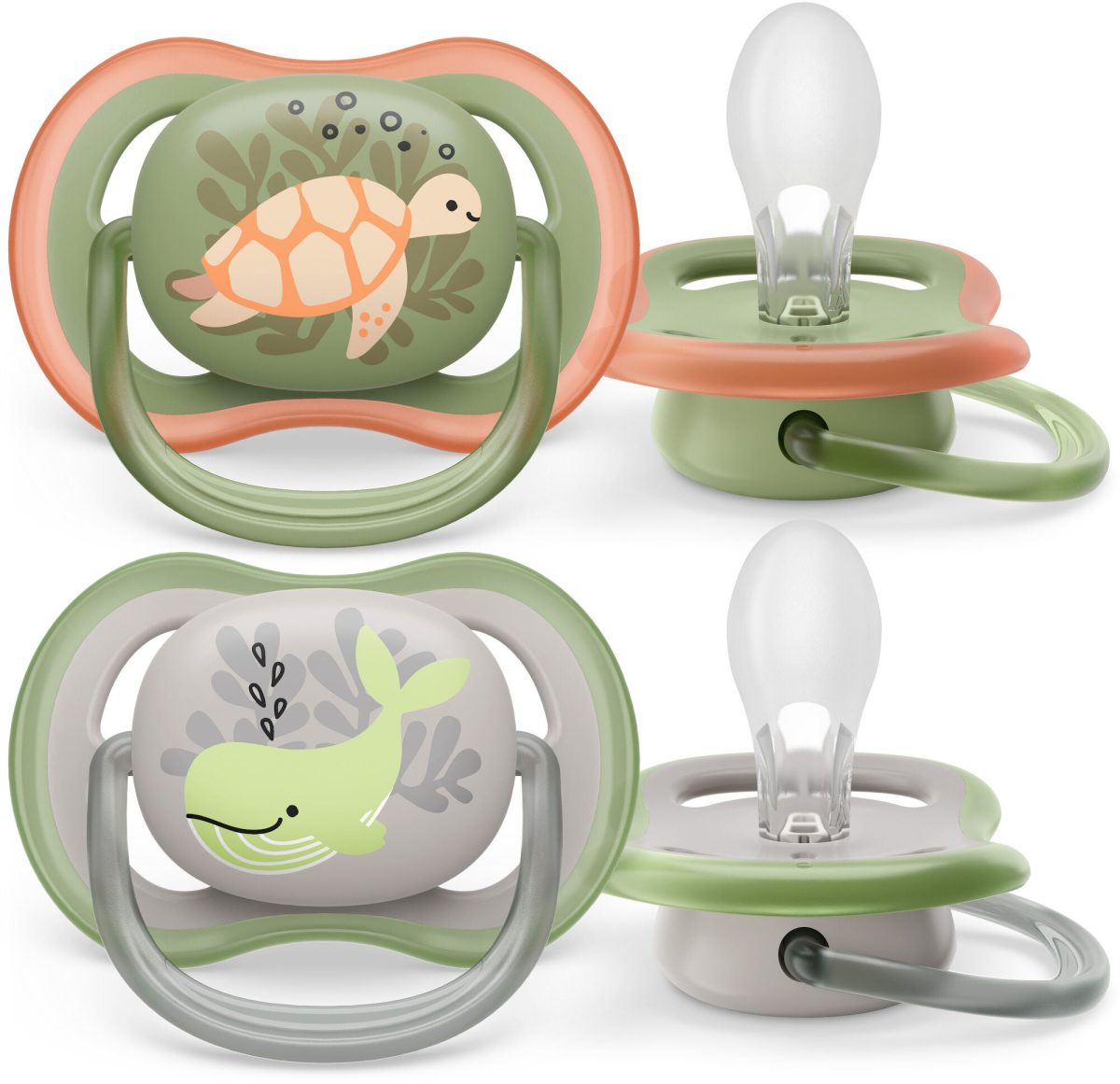 Philips Avent Ultra Air Deco Napp 2-Pack 6-18m|Grön/Grå