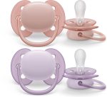 Philips Avent Ultra Soft Napp 0-6m 2-Pack|Rosa/Lila