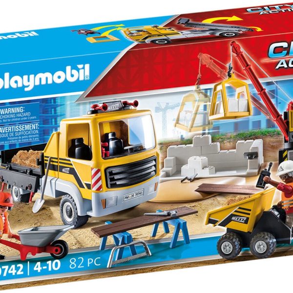 Playmobil 70742 City Action Byggarbetsplats med Anläggningsfordon|