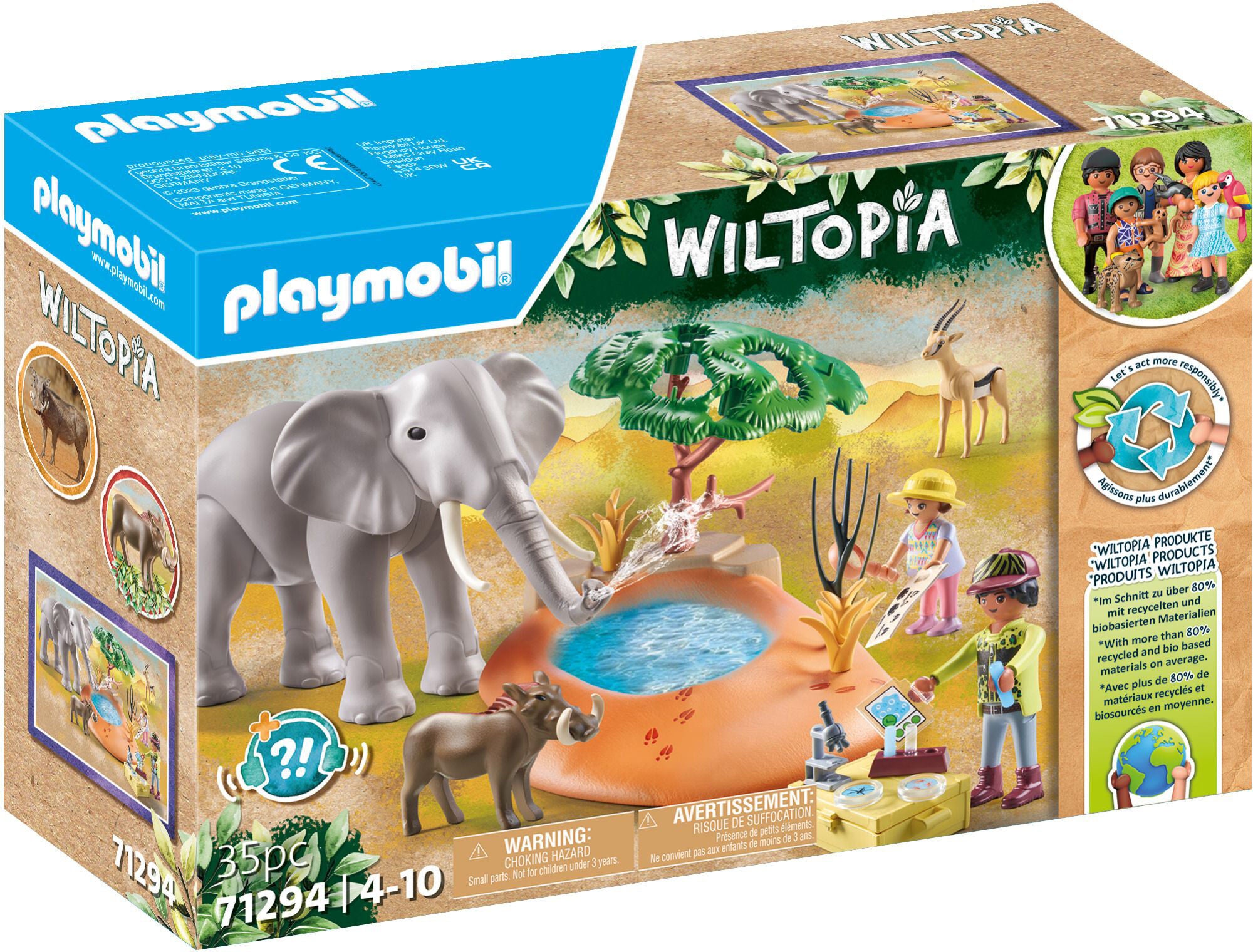 Playmobil 71294 Wiltopia Byggsats Elefant Vid Vattenhålet|