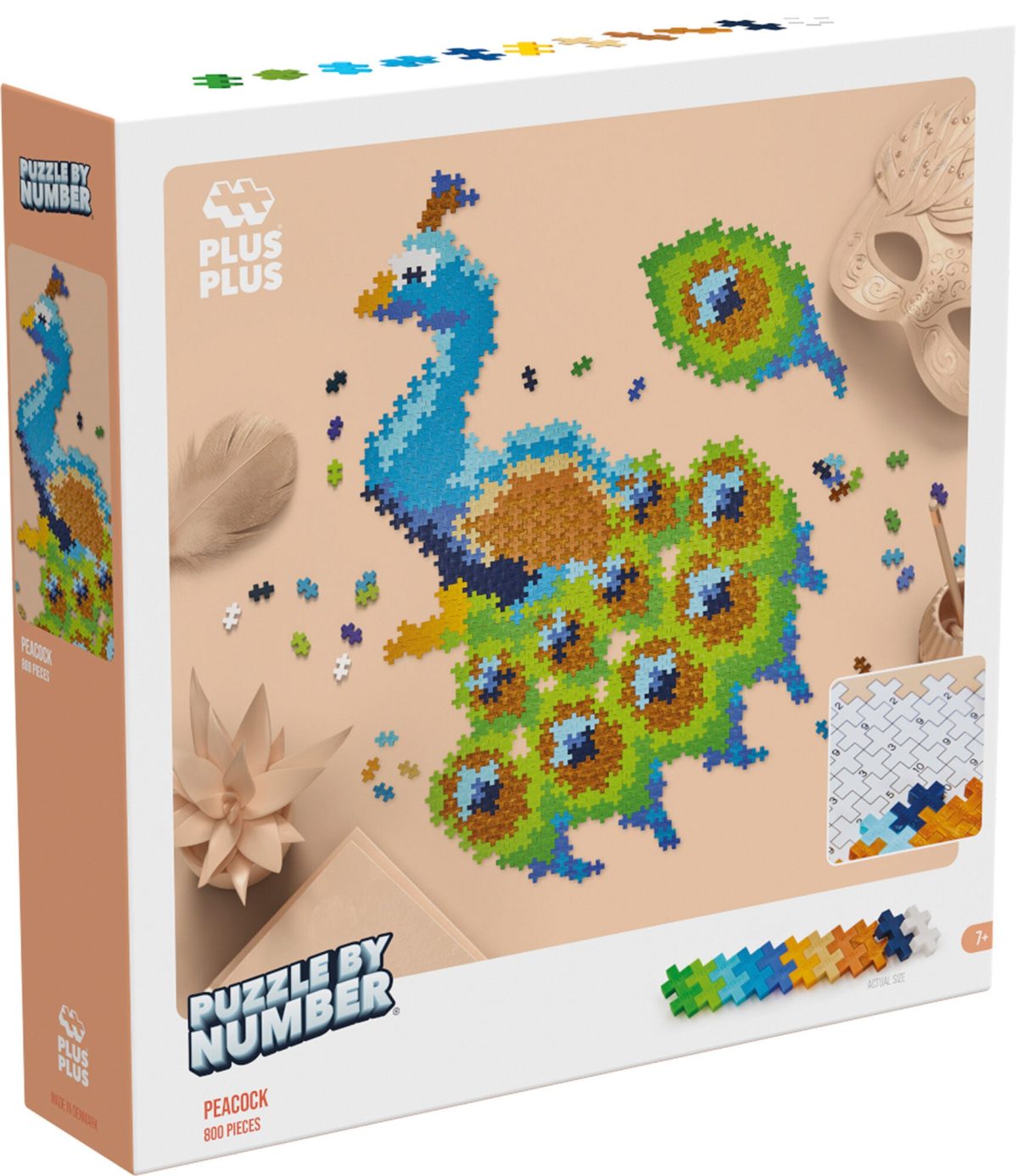 Plus-Plus Puzzle By Number Byggset Peacock 800 Delar|