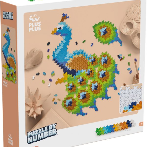 Plus-Plus Puzzle By Number Byggset Peacock 800 Delar|