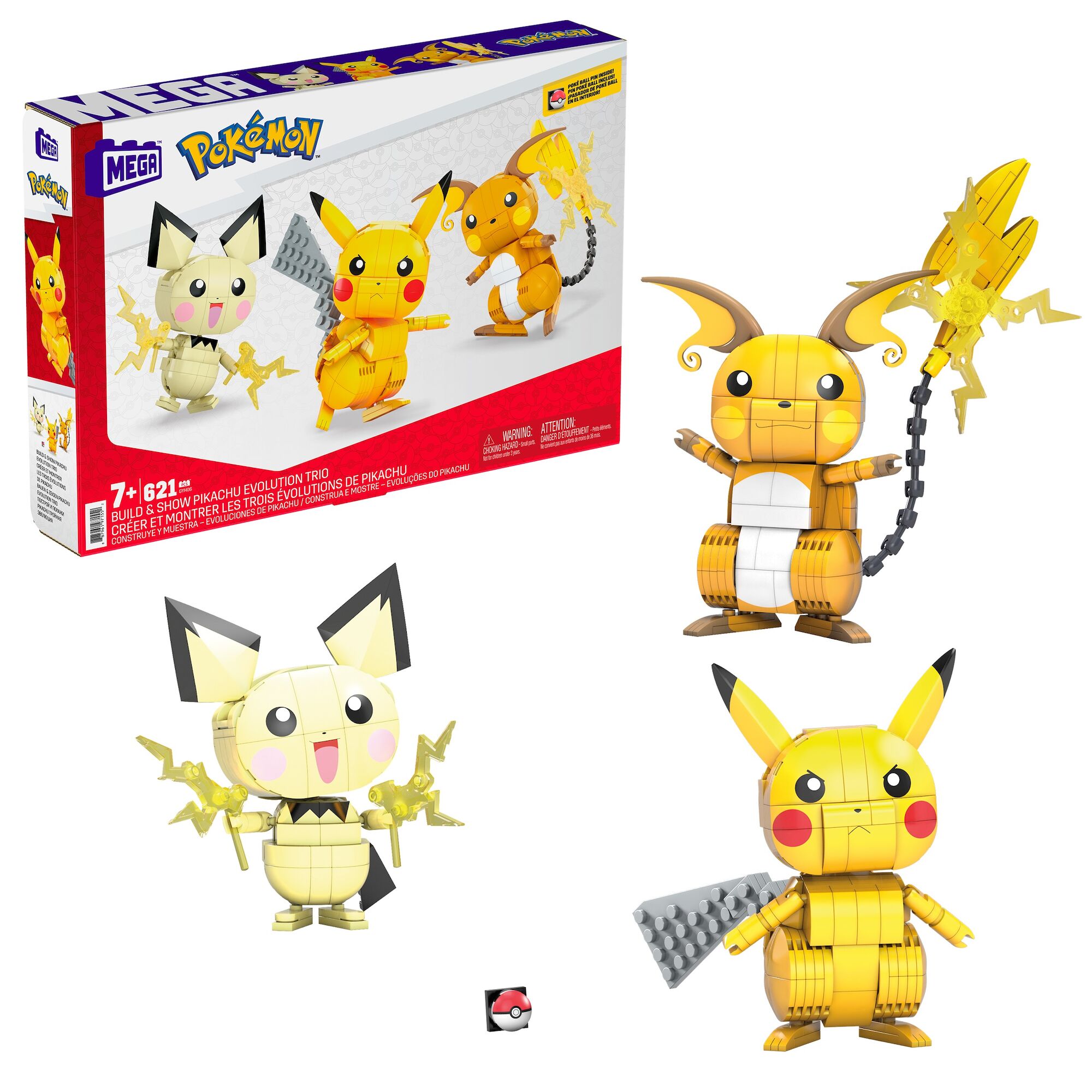 Pokémon Shocking Trio Figurer Pikachu 600 Delar|