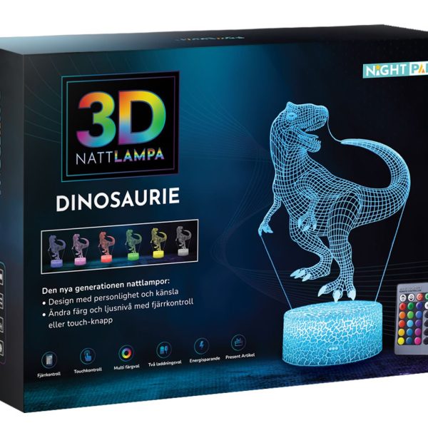 Powerpal 3D-Nattlampa|Dinousarie T-Rex