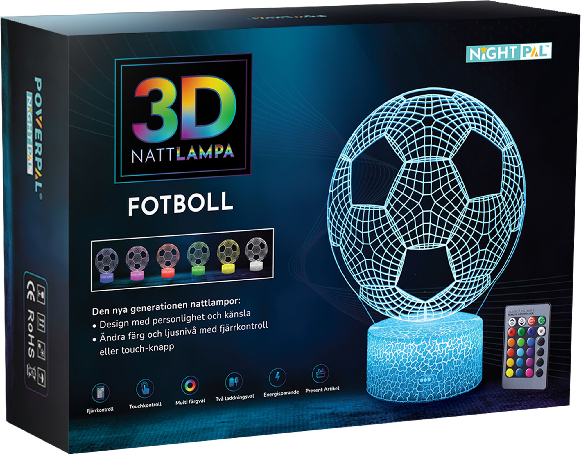 Powerpal 3D-Nattlampa|Fotboll