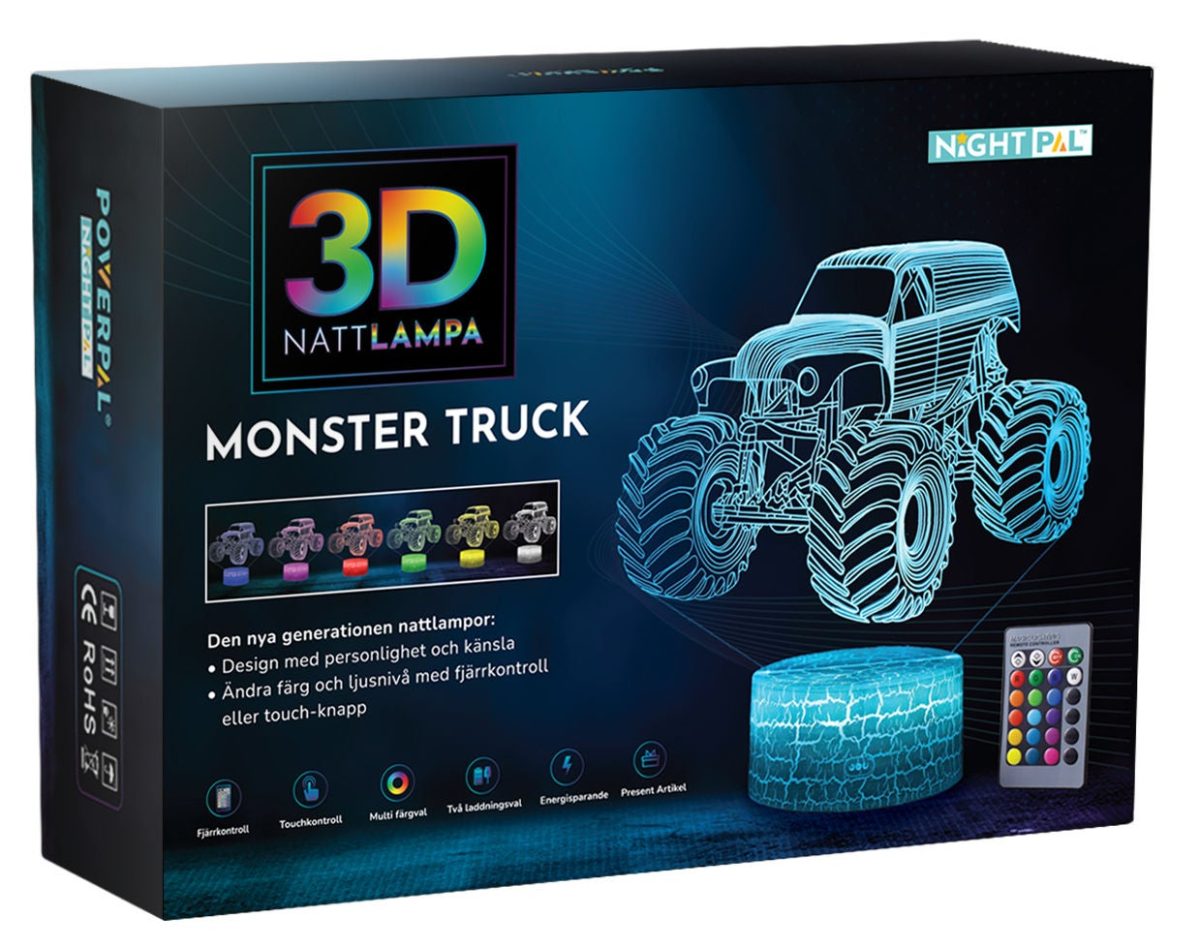 Powerpal 3D-Nattlampa Monster Truck|