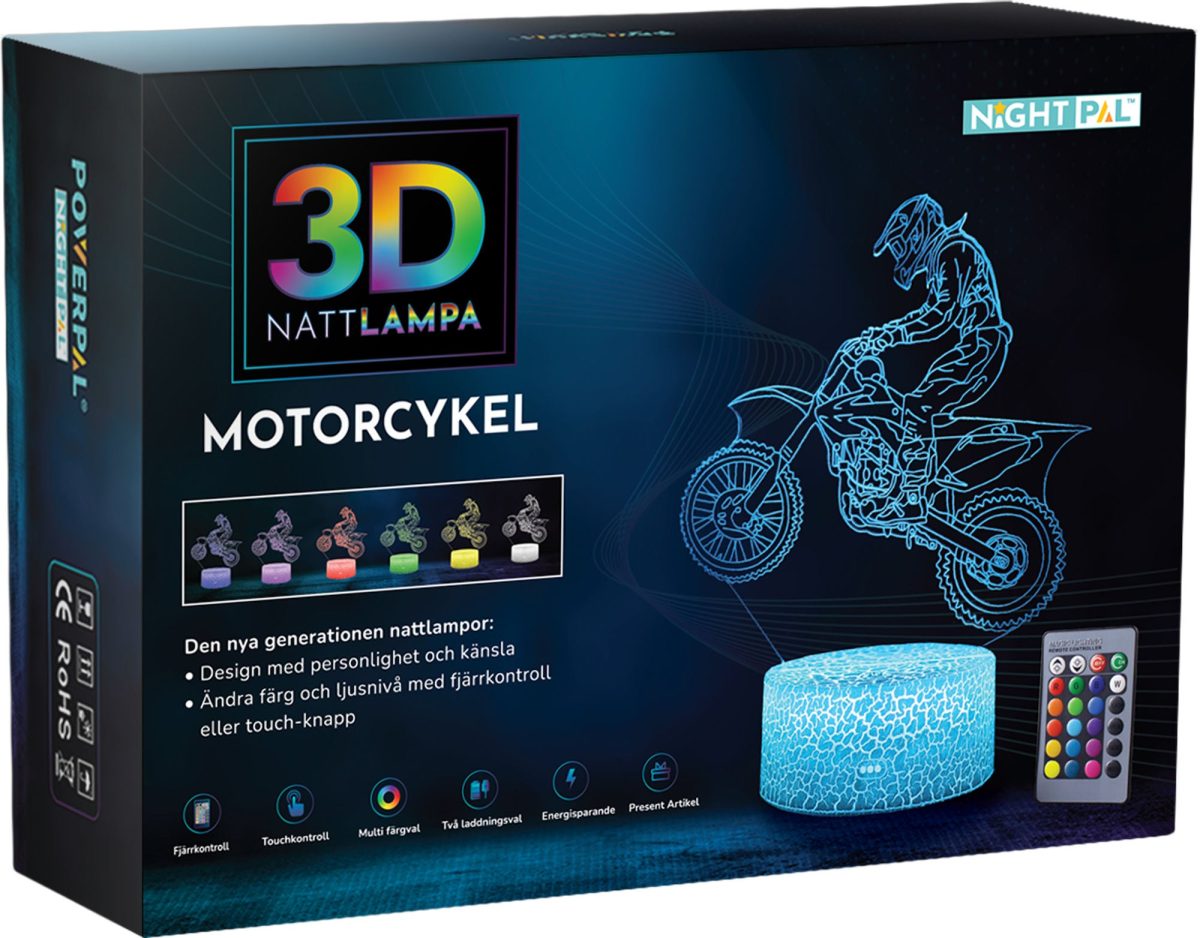 Powerpal 3D-Nattlampa|Motorcykel