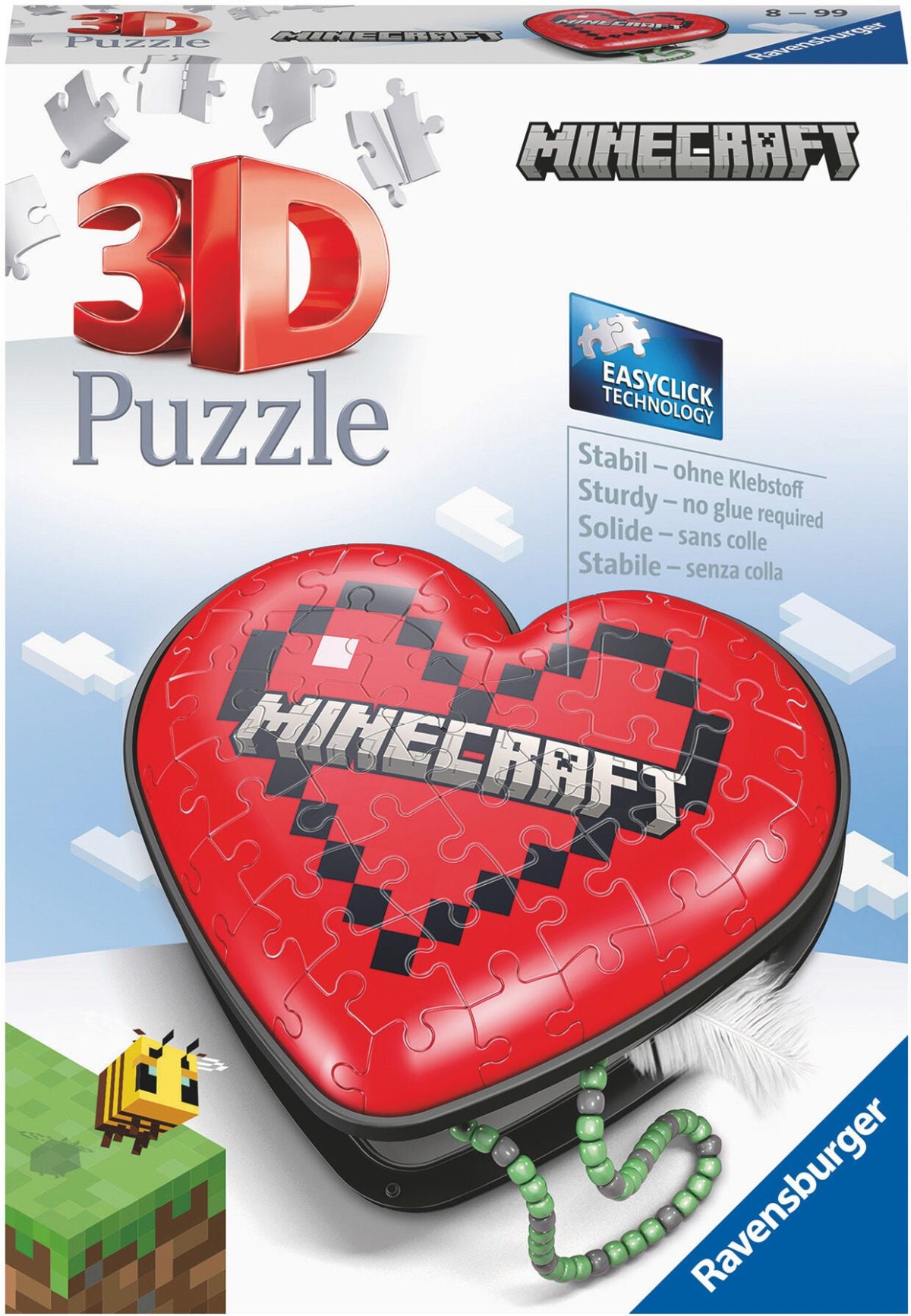 Ravensburger Minecraft 3D-pussel Hjärtformad Box 54 Bitar|