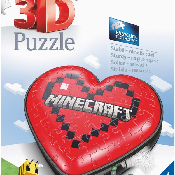 Ravensburger Minecraft 3D-pussel Hjärtformad Box 54 Bitar|