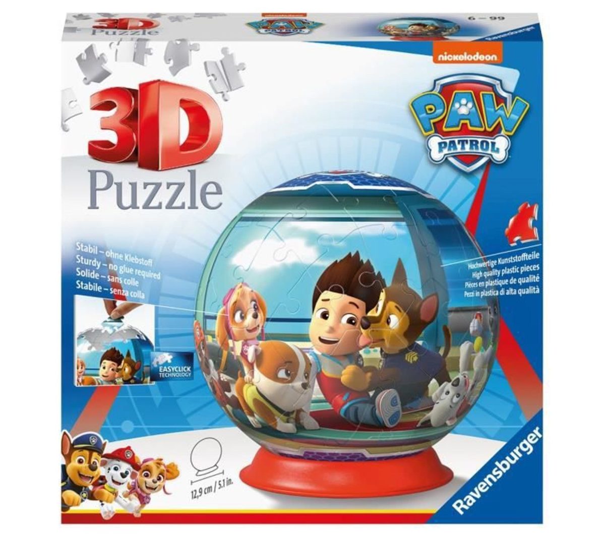 Ravensburger Paw Patrol puzzleball 3D-Pussel|72 Bitar