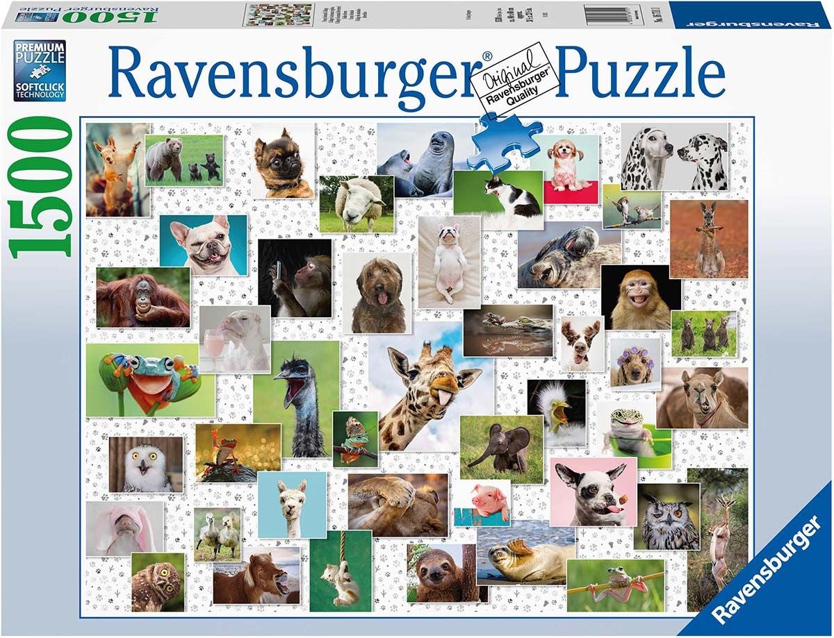 Ravensburger Pussel Kollage med Roliga Djur 1500 Bitar|