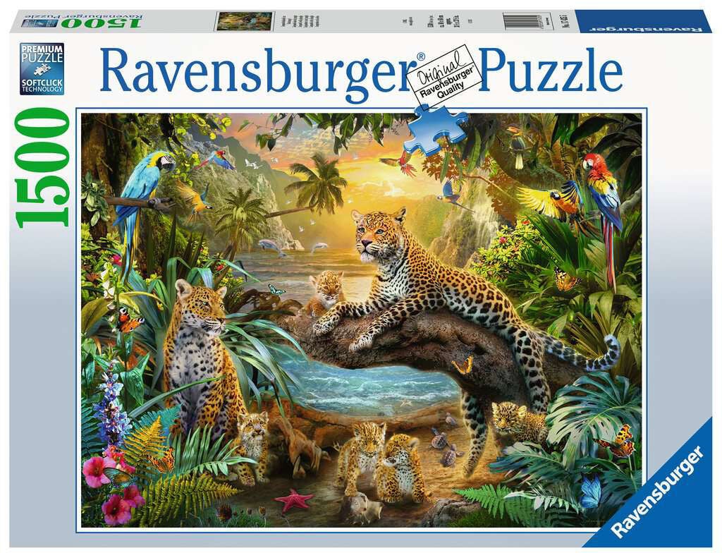 Ravensburger Pussel Leopard Family in the Jungle 1500 Bitar|