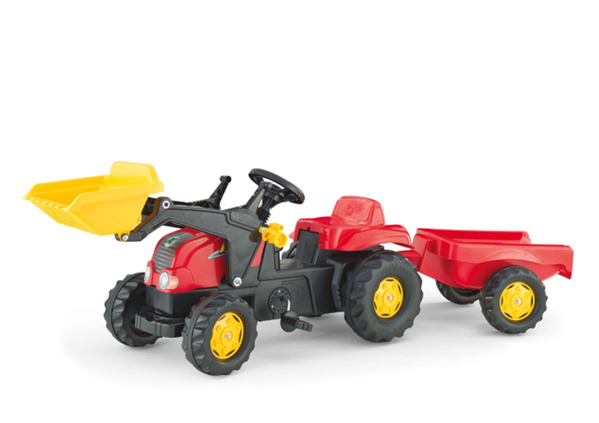 Rolly Toys Traktor med Grävskopa+Släp Kid Röd|