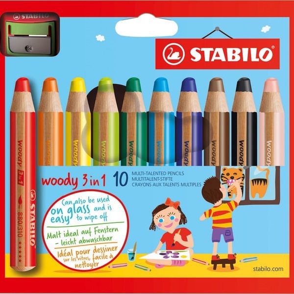 STABILO 3-i-1 Träpennor 10-pack