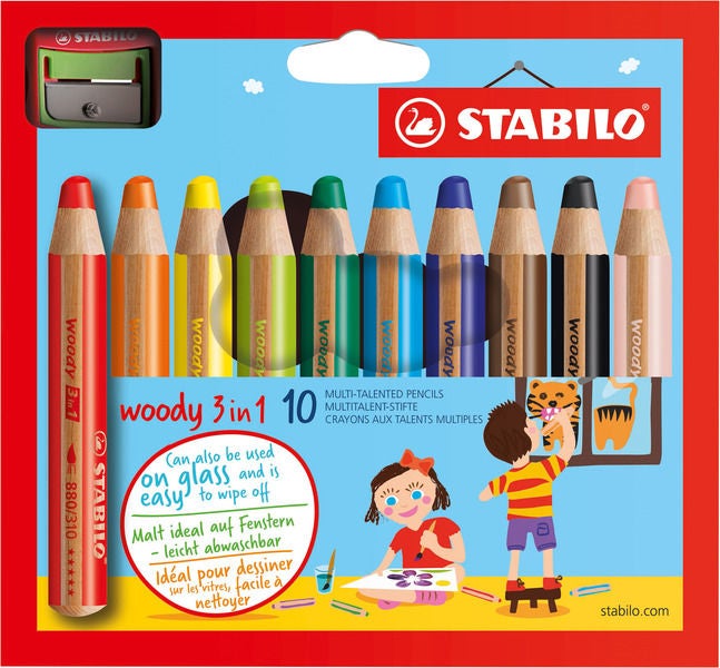 STABILO 3-i-1 Träpennor 10-pack