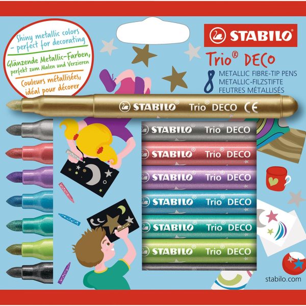 STABILO Filtspetspennor Metallic 8-pack