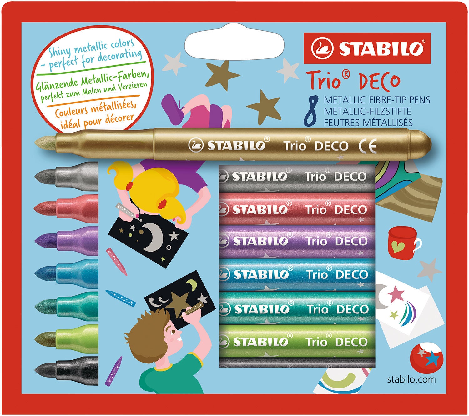 STABILO Filtspetspennor Metallic 8-pack