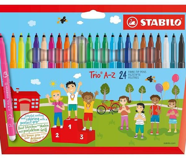 STABILO Trio A-Z Filtspetspennor 24-pack &  Skissblock