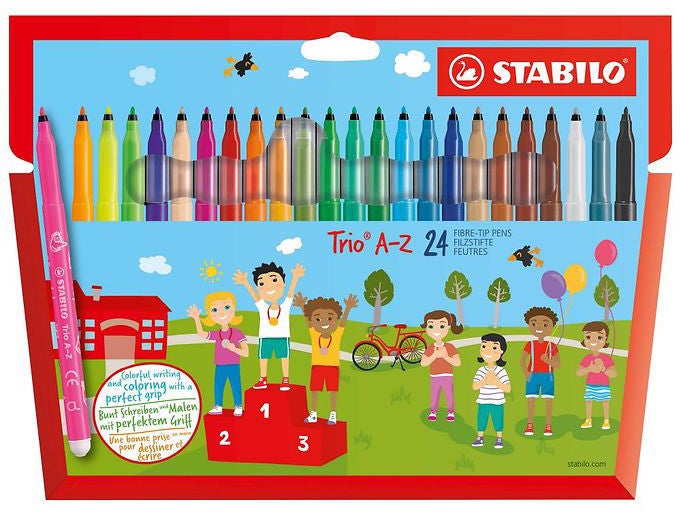 STABILO Trio A-Z Filtspetspennor 24-pack &  Skissblock