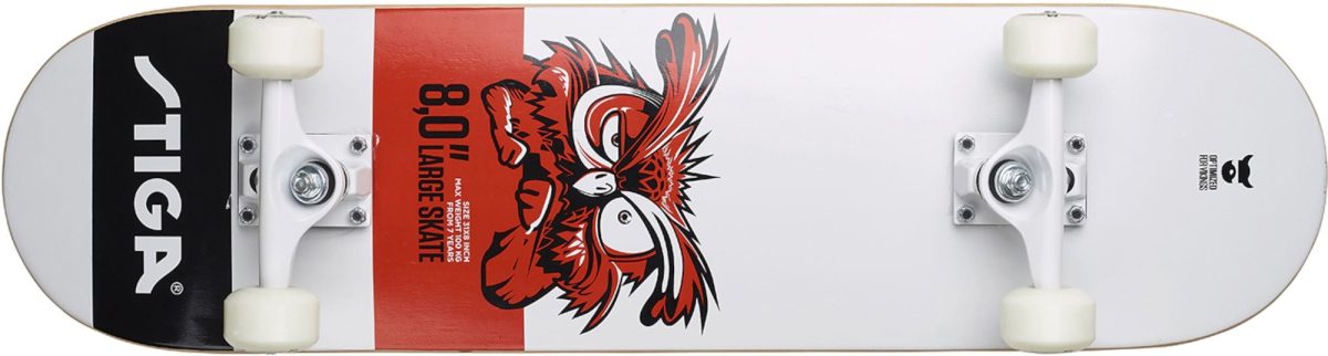 STIGA Skateboard Owl 8.0|Vit