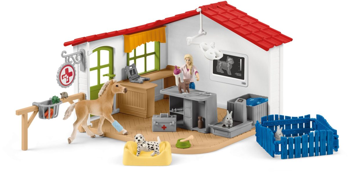 Schleich 42502 Lekset Veterinärklinik Med Husdjur|