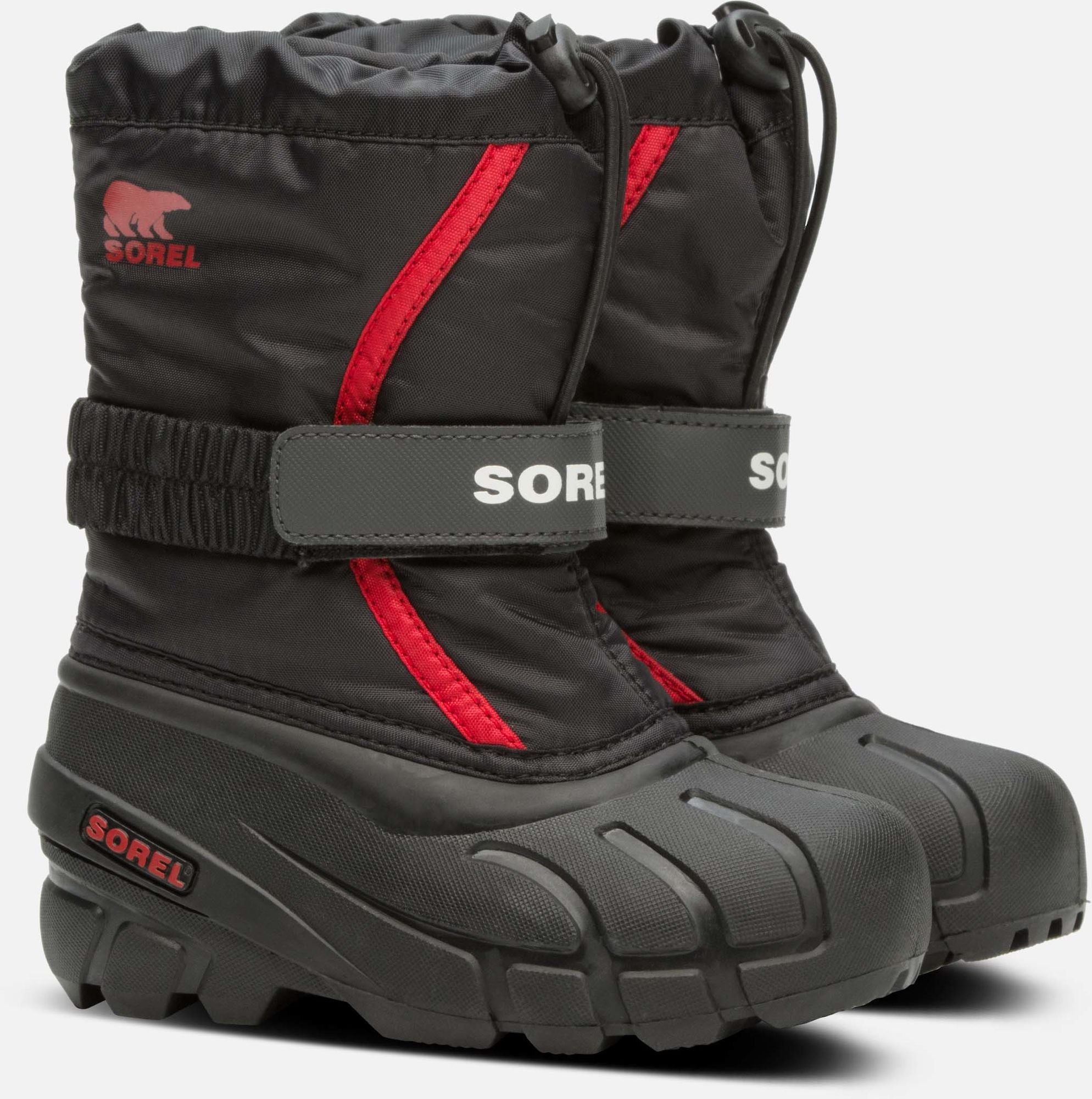 Sorel Children's Flurry Vinterkänga|Black/Bright Red