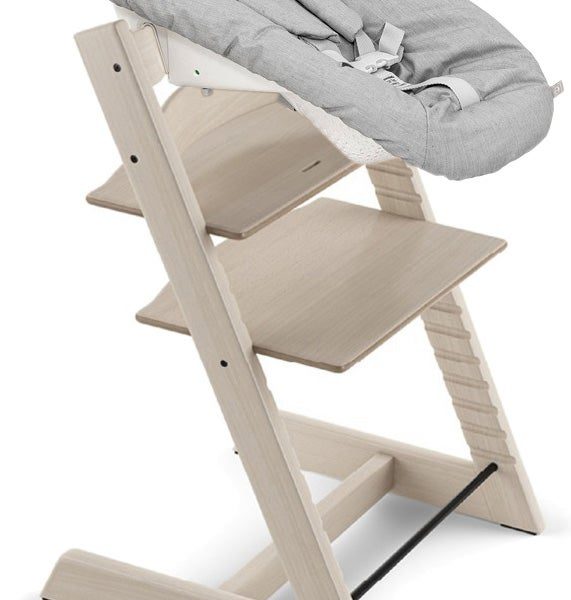 Stokke Tripp Trapp Matstol inkl. Newborn Set|Whitewash/Grey