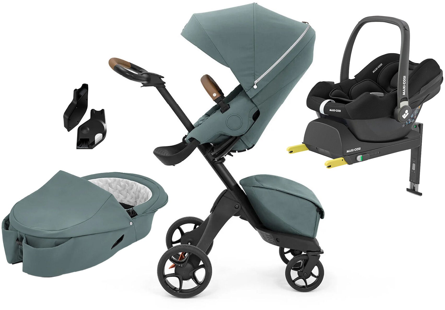 Stokke Xplory X Duovagn inkl. Maxi-Cosi CabrioFix i-Size &  Bas