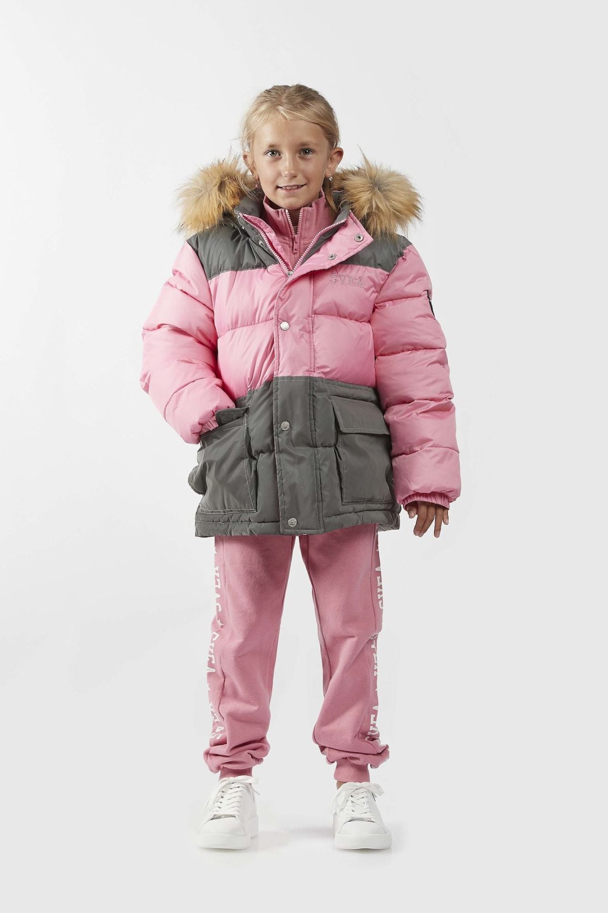 Svea Contrast Padded Parka|Cool Pink