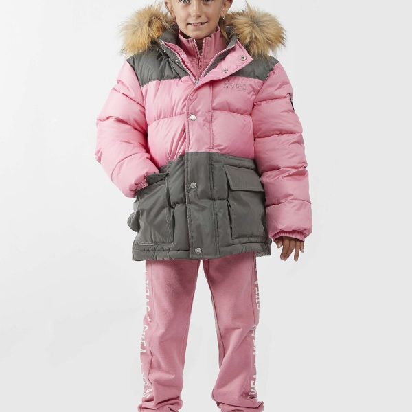 Svea Contrast Padded Parka|Cool Pink