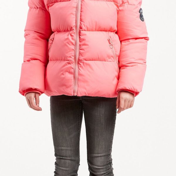 Svea Short Padded Frill Parka|Happy Pink