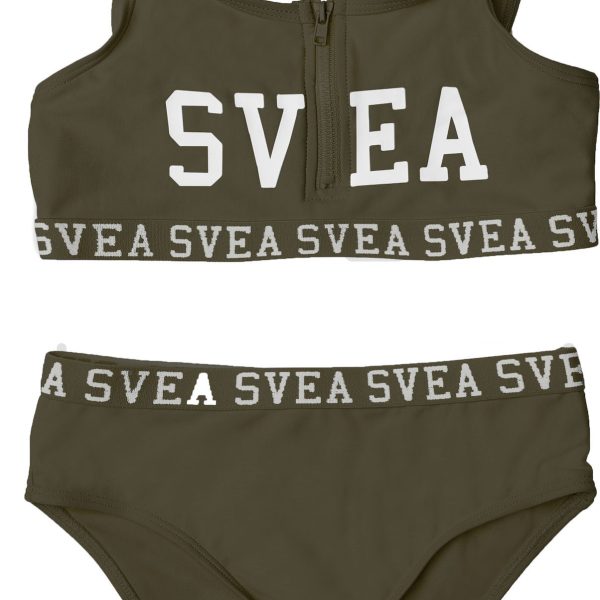 Svea Sportig Bikini Med Dragkedja|Army Green