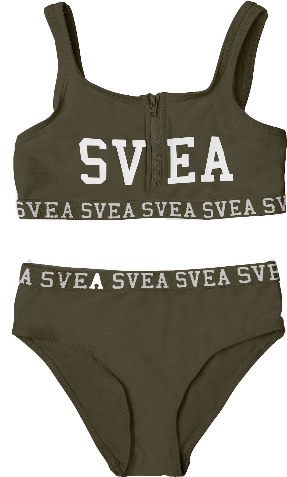 Svea Sportig Bikini Med Dragkedja|Army Green