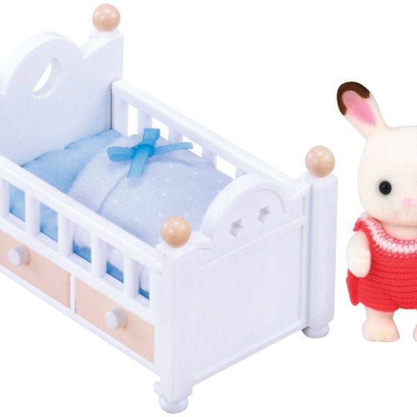 Sylvanian Families Figurset Chokladkaninbebis med Säng|