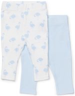 Tiny Treasure Lexi Leggings 2-Pack|Blue/Flamingo 56