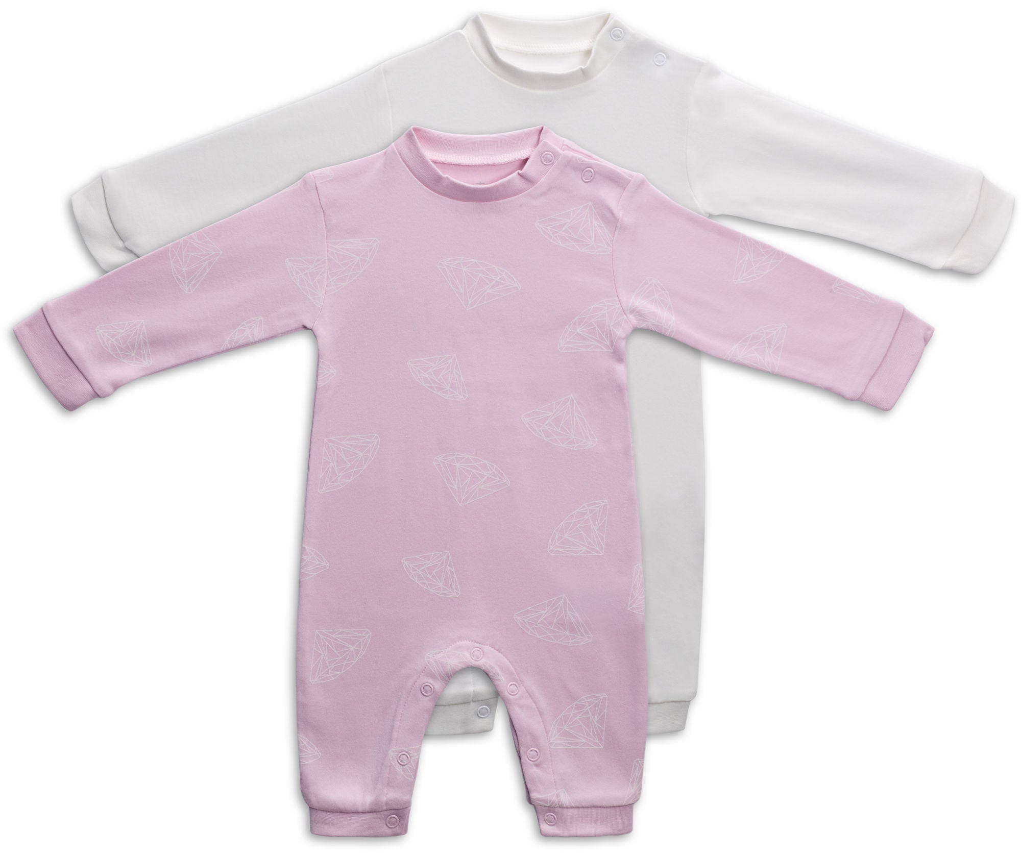 Tiny Treasure Maxime Jumpsuit 2-pack|Chalk Pink 62