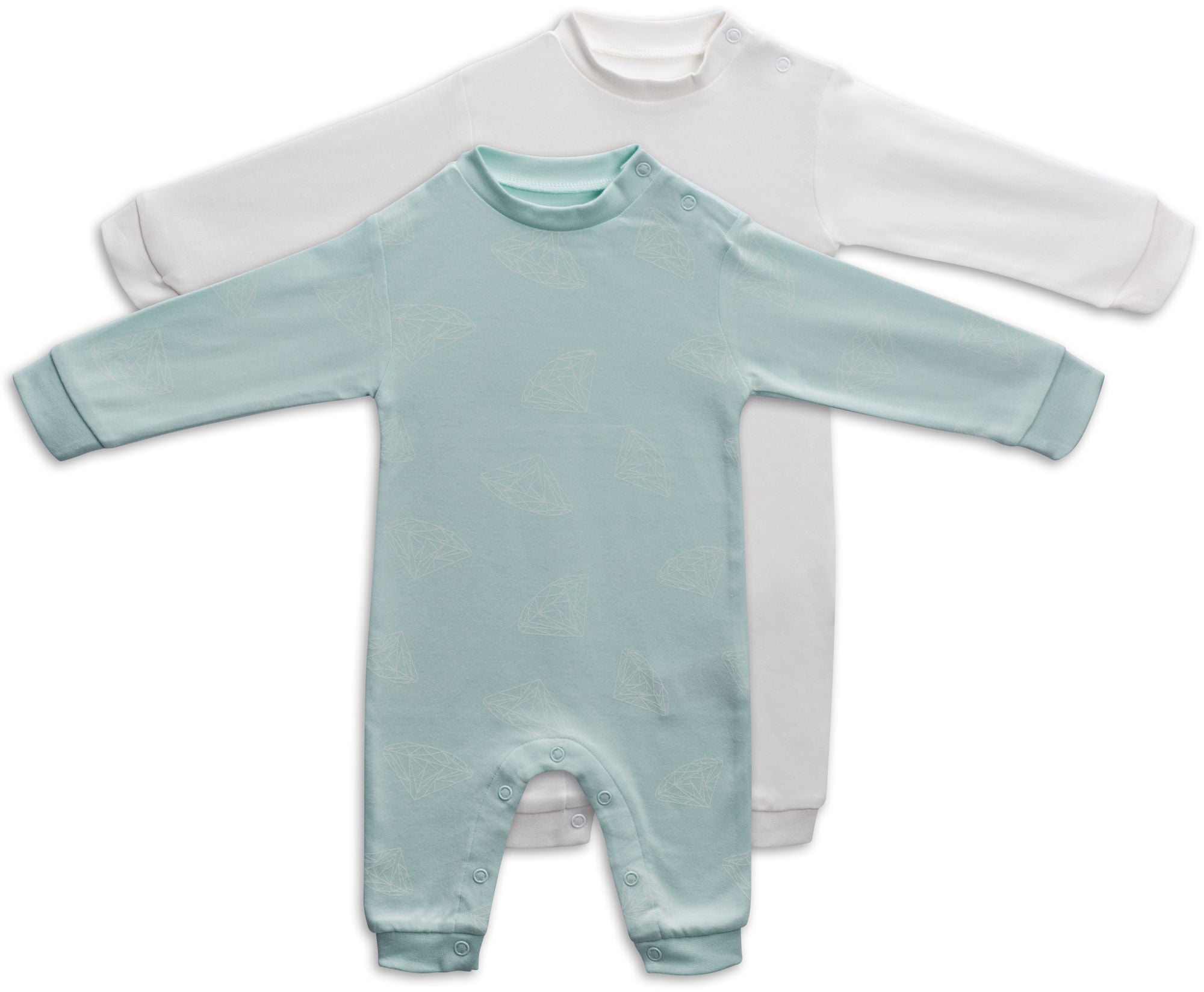 Tiny Treasure Maxime Jumpsuit 2-pack|Opal Blue 56