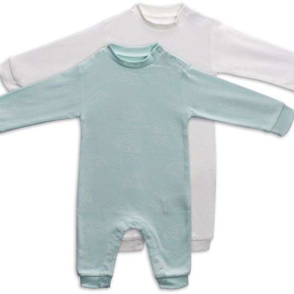 Tiny Treasure Maxime Jumpsuit 2-pack|Opal Blue 74