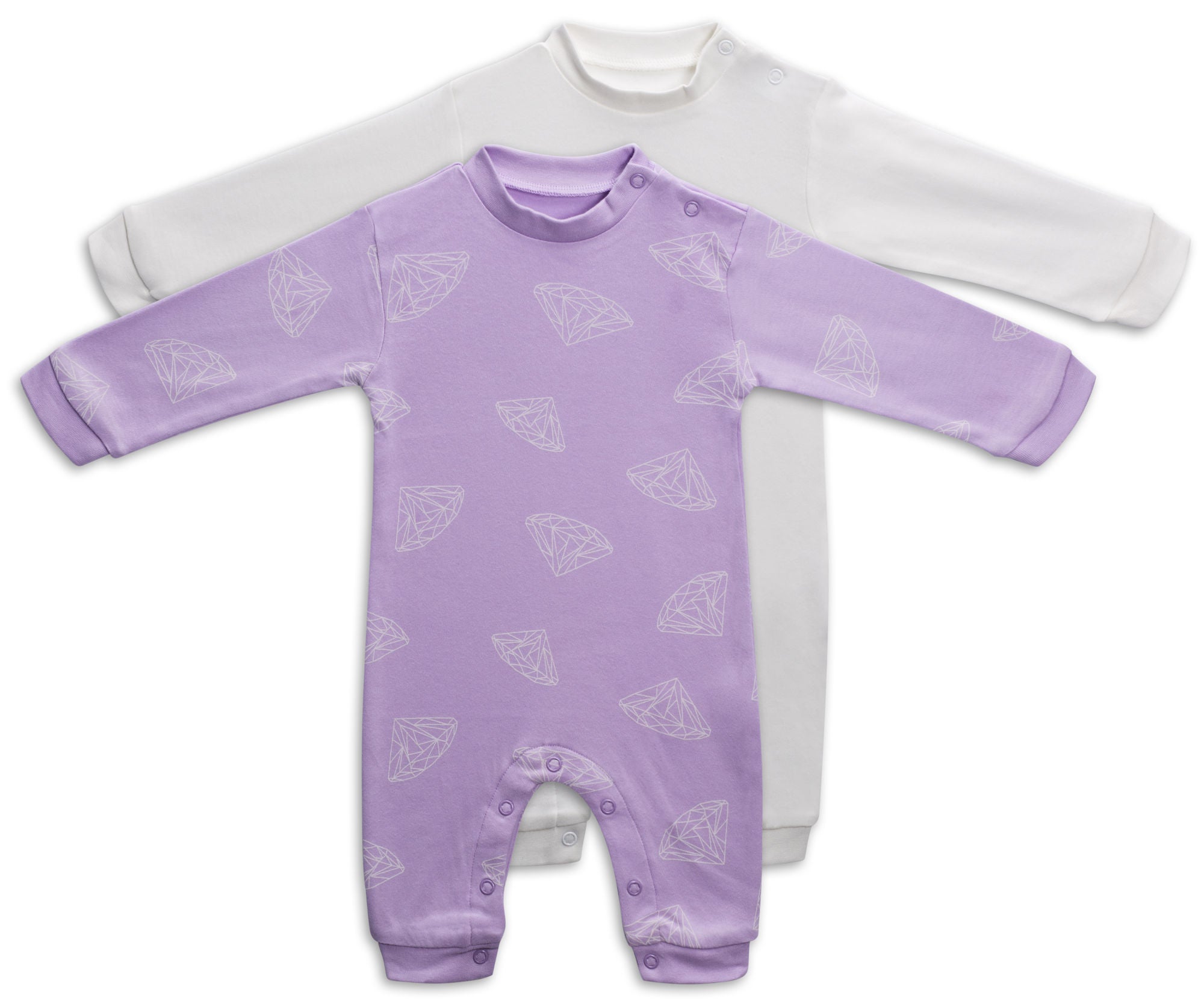 Tiny Treasure Maxime Jumpsuit 2-pack|Orchid Bloom/Diamonds 56