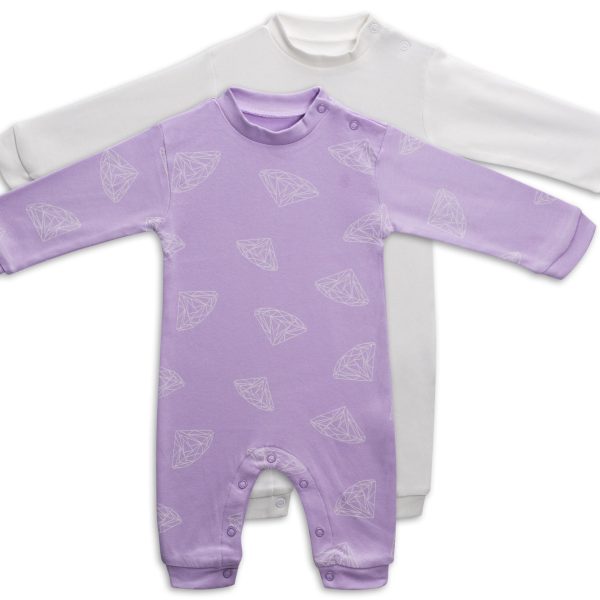 Tiny Treasure Maxime Jumpsuit 2-pack|Orchid Bloom/Diamonds 62