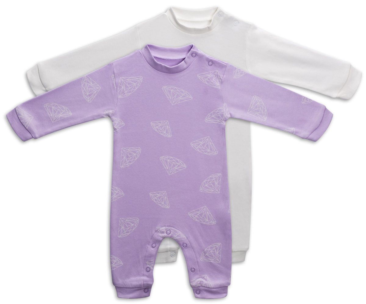 Tiny Treasure Maxime Jumpsuit 2-pack|Orchid Bloom/Diamonds 80