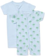 Tiny Treasure Summer Bodysuit 2-Pack|Blue/Palm 56