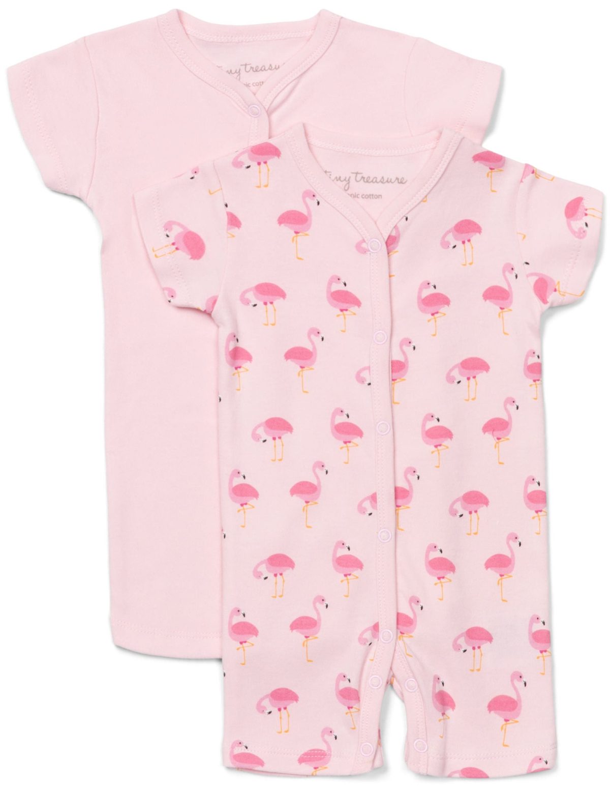 Tiny Treasure Summer Bodysuit 2-Pack|Pink/Flamingo 56