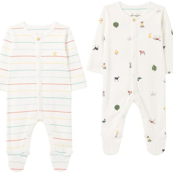 Tom Joules Babygrow Jumpsuit 2-pack|White/Cream